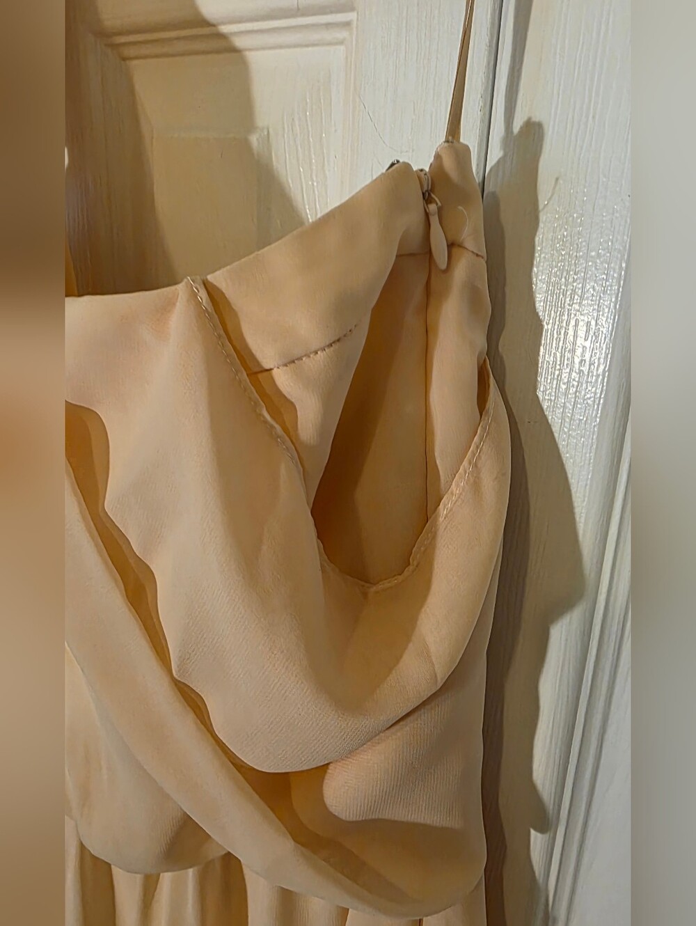 Adam Lippes One-Shoulder Peach Chiffon Midi Dress Size 2 NWT - Picture 9 of 13